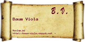 Baum Viola névjegykártya